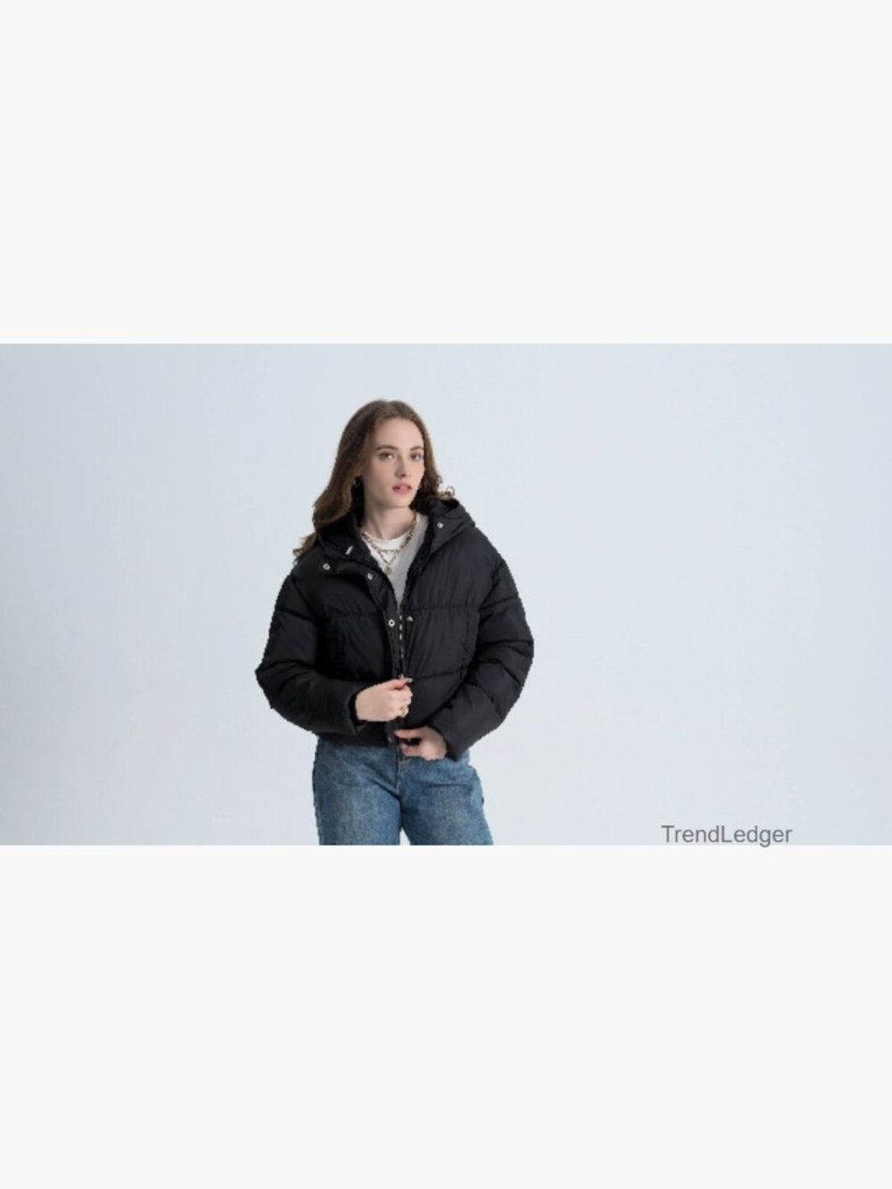 Cropped Puffer Jacket Hooded Zip Up Quilted Short Padded Coat Lightweight - Picture 7 of 7